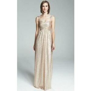 Amsale Lorie Rosegold Sequin Gown